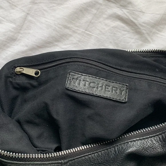 Witchery black leather hobo bag - Picture 5 of 8